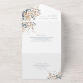 Invitation Tout En Un Mariage d'aquarelle florale moelleuse (Dehors)