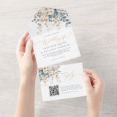 Invitation Tout En Un Mariage d'aquarelle florale moelleuse (Déchirure)