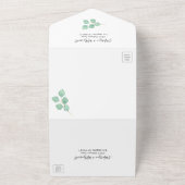 Invitation Tout En Un Mariage d'aquarelle géométrique Eucalyptus Feuille (Dehors)