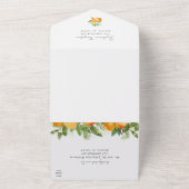 Invitation Tout En Un Mariage d'aquarelle mandarin orange (Dehors)