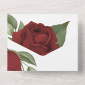Invitation Tout En Un Mariage d'aquarelle Roses rouges (Verso)