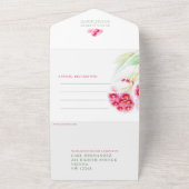 Invitation Tout En Un Mariage d'aquarelle rouge vert eucalyptus (Dehors)