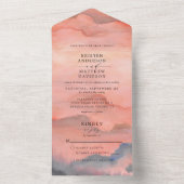 Invitation Tout En Un Mariage d'aquarelle Sunset Mountain (À l'intérieur)