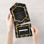 Invitation Tout En Un Mariage d'araignée d'or et d'huile noire (Déchirure)