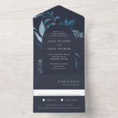 Invitation Tout En Un Mariage d'arc bleu d'hiver Azure (À l'intérieur)