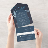 Invitation Tout En Un Mariage d'arc bleu d'hiver Azure (Déchirure)