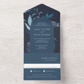 Invitation Tout En Un Mariage d'arc bleu d'hiver Azure (À l'intérieur)