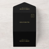 Invitation Tout En Un Mariage d'arc bohème en or et noir (Dehors)