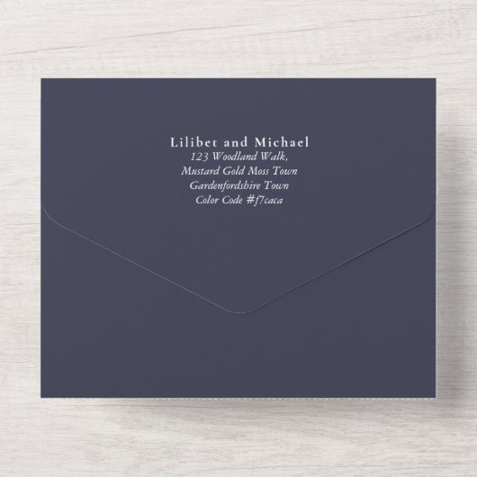 Invitation Tout En Un Mariage d'arc Eucalyptus 3in1 vert RSVP (Verso)