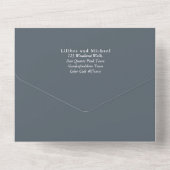 Invitation Tout En Un Mariage d'arc Eucalyptus 3in1 vert RSVP (Verso)