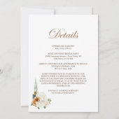 Invitation Tout en un Mariage d'arc floral blanc orange brûlé (Dos)