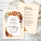 Invitation Tout en un Mariage d'arc floral rustique