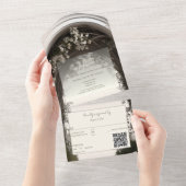 Invitation Tout En Un Mariage d'arche botanique romantique (Déchirure)