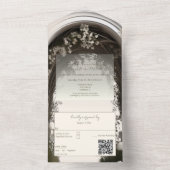 Invitation Tout En Un Mariage d'arche botanique romantique (À l'intérieur)