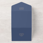 Invitation Tout En Un Mariage d'arche en marbre moderne bleu or (Dehors)