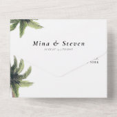 Invitation Tout En Un Mariage d'arche verte (Verso)