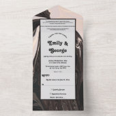 Invitation Tout En Un Mariage D'Art Noir Et Blanc Contemporain Minimal (À l'intérieur)