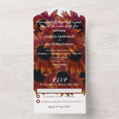 Invitation Tout En Un Mariage d'automne du tournesol en acajou (À l'intérieur)