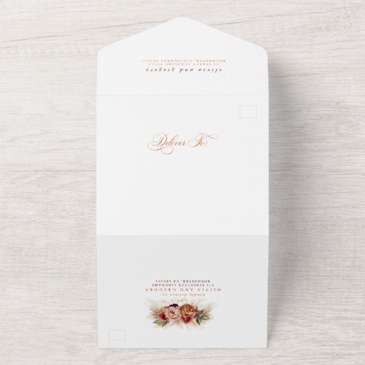 Invitation Tout En Un Mariage de automne Citrouille Terracotta Earthy Fl (Dehors)