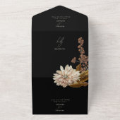 Invitation Tout En Un Mariage de automne d'aquarelle noire florale d'aut (Dehors)