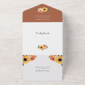 Invitation Tout En Un Mariage de automne Rose (Dehors)