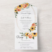 Invitation Tout En Un Mariage de automne Rose (À l'intérieur)