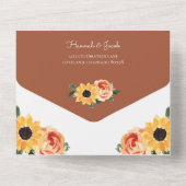 Invitation Tout En Un Mariage de automne Rose (Verso)