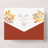 Invitation Tout En Un Mariage de automne rustique en terre cuite (Verso)