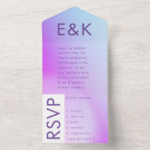 Invitation Tout En Un Mariage de automne violet ultra moderne (À l'intérieur)
