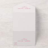 Invitation Tout En Un Mariage de blocs roses Fuchsia (Dehors)