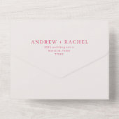 Invitation Tout En Un Mariage de blocs roses Fuchsia (Verso)