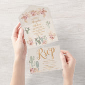 Invitation Tout En Un Mariage de Boho Desert Cactus (Déchirure)
