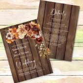 Invitation Tout en un Mariage de bois rustique