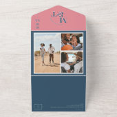 Invitation Tout En Un Mariage de bonbons rose et bleu en coton | (Dehors)