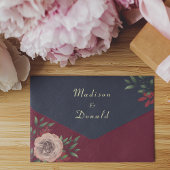 Invitation Tout En Un Mariage de Bourgogne de la marine russe