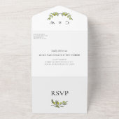 Invitation Tout En Un Mariage de branche Olive moderne (Dehors)