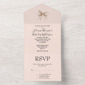 Invitation Tout En Un Mariage de cache de crème de pêche (À l'intérieur)