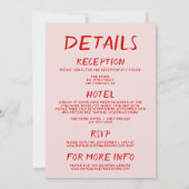 Invitation Tout en un Mariage de cadre de gâteau rouge rose m (Dos)