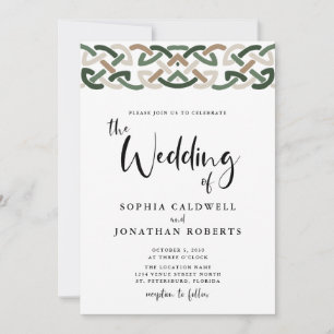 Invitation Tout en un Mariage de calligraphie de noeud celtiq