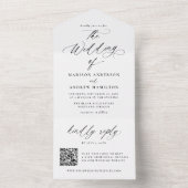 Invitation Tout En Un Mariage de calligraphie noire moderne (À l'intérieur)