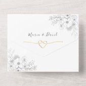 Invitation Tout En Un Mariage de calligraphie romantique (Verso)