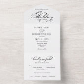 Invitation Tout En Un Mariage de calligraphie romantique moderne (À l'intérieur)