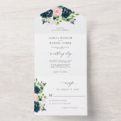 Invitation Tout En Un Mariage de calligraphie rustique florale élégante  (À l'intérieur)