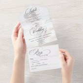 Invitation Tout En Un Mariage de calligraphie simple et élégant (Déchirure)