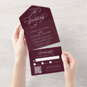 Invitation Tout En Un Mariage de calligraphie Tourbillonnant romantique  (Déchirure)