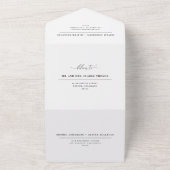 Invitation Tout En Un Mariage de calligraphie Whimsical Black Elegant (Dehors)