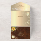 Invitation Tout En Un Mariage de chaîne de tournesol rustique (Dehors)