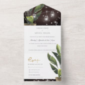 INVITATION TOUT EN UN MARIAGE DE CHAÎNES DE FEUILLE DE PALMIER TROPICAL (À l'intérieur)