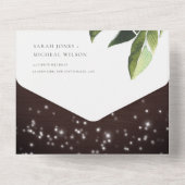 INVITATION TOUT EN UN MARIAGE DE CHAÎNES DE FEUILLE DE PALMIER TROPICAL (Verso)