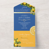 Invitation Tout En Un Mariage de citron méditerranéen (À l'intérieur)